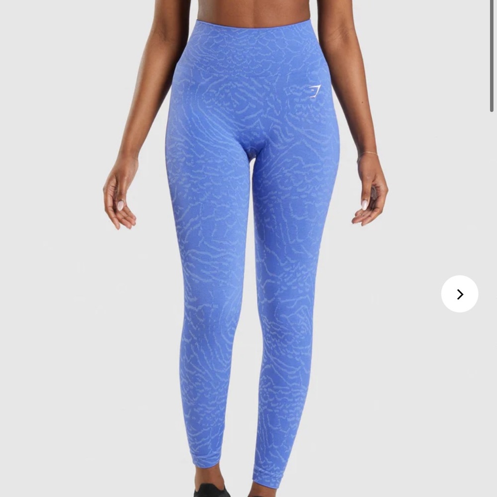 I am selling GymShark leggings! They are the seamless animal print in Court Blue